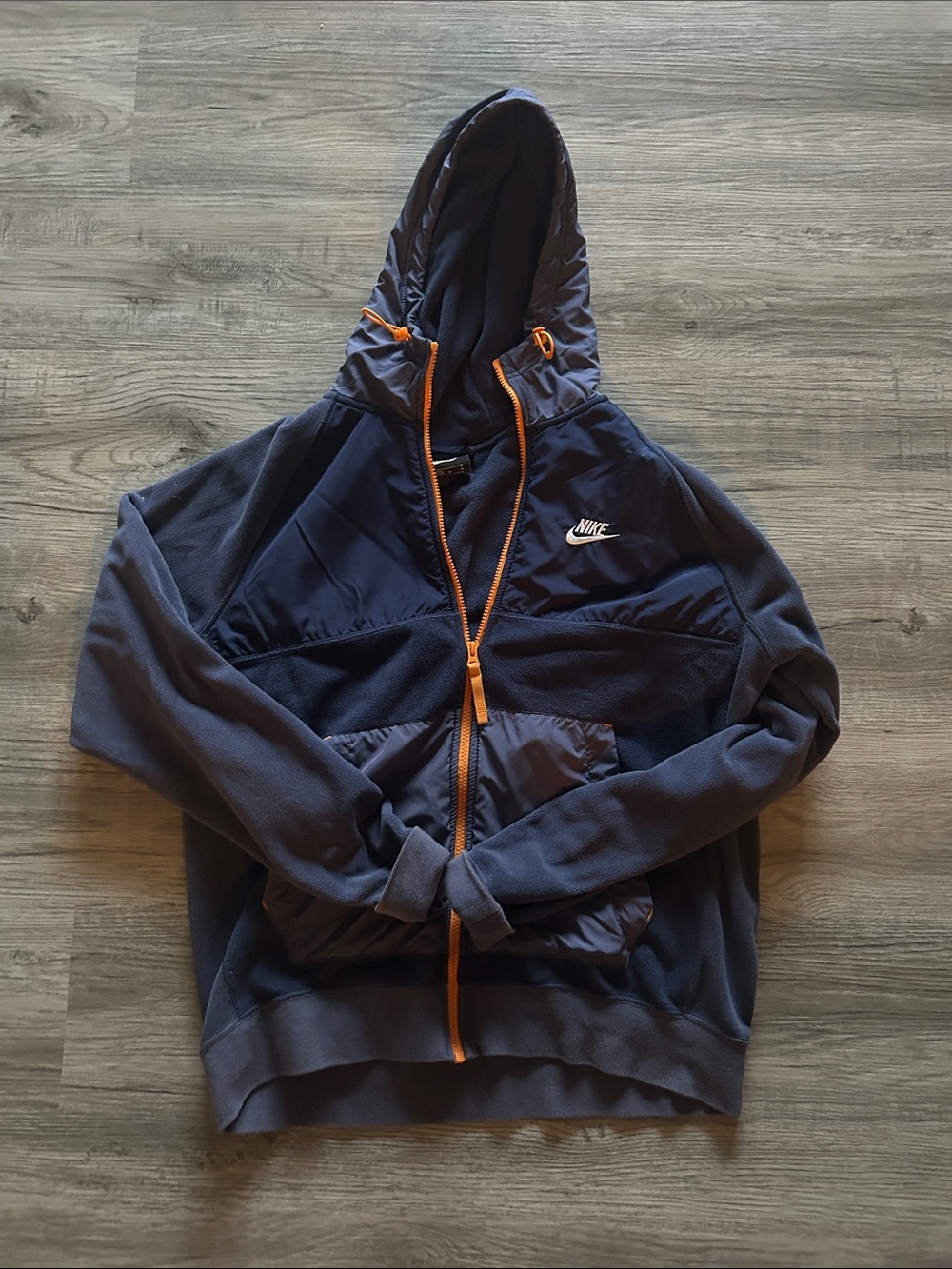 Nike Navy Zip Hoodie with Orange Trim